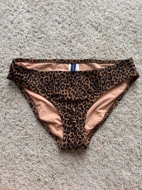 J. Crew Leopard Print Bikini Bottom in Brown and Black